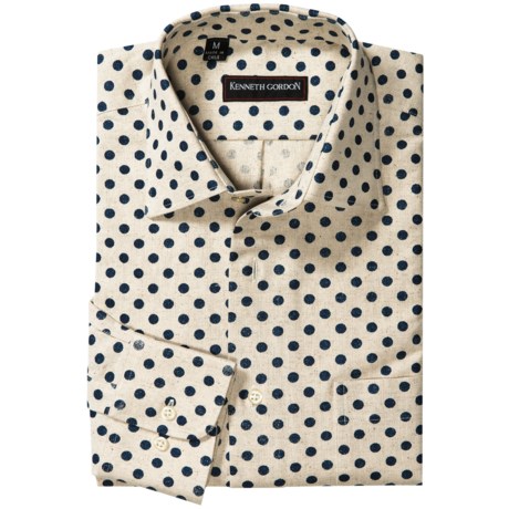 85%OFF メンズスポーツウェアシャツ ケネス・ゴードン柄ドレスシャツ - 襟、（男性用）長袖 Kenneth Gordon Patterned Dress Shirt - Spread Collar Long Sleeve (For Men)